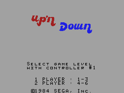 Up 'n Down title screen for Colecovision